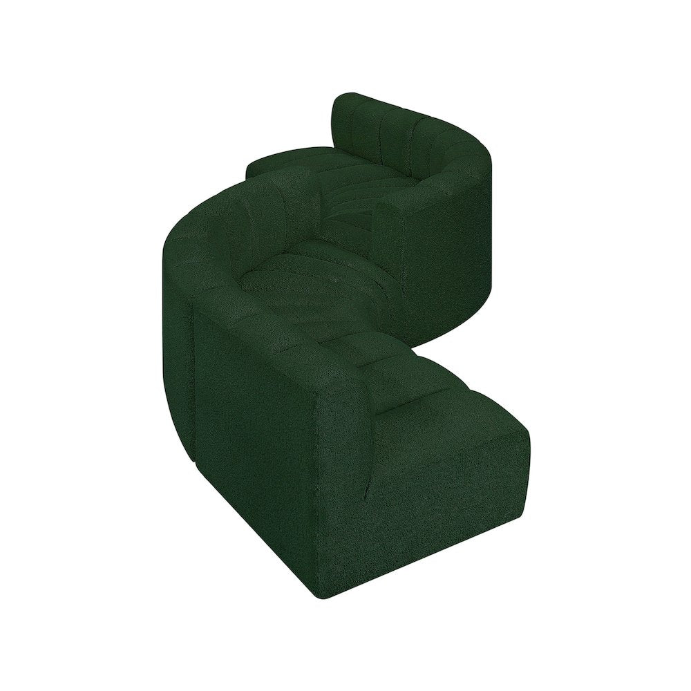 Arc Green Boucle Fabric Modular Sofa