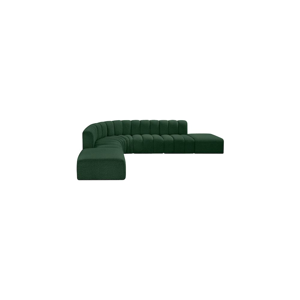 Arc Green Boucle Fabric Modular Sofa