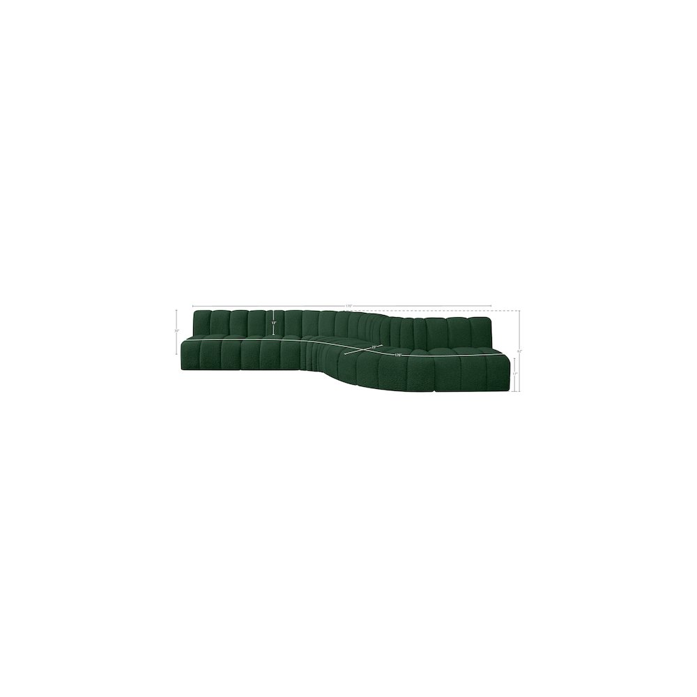 Arc Green Boucle Fabric Modular Sofa