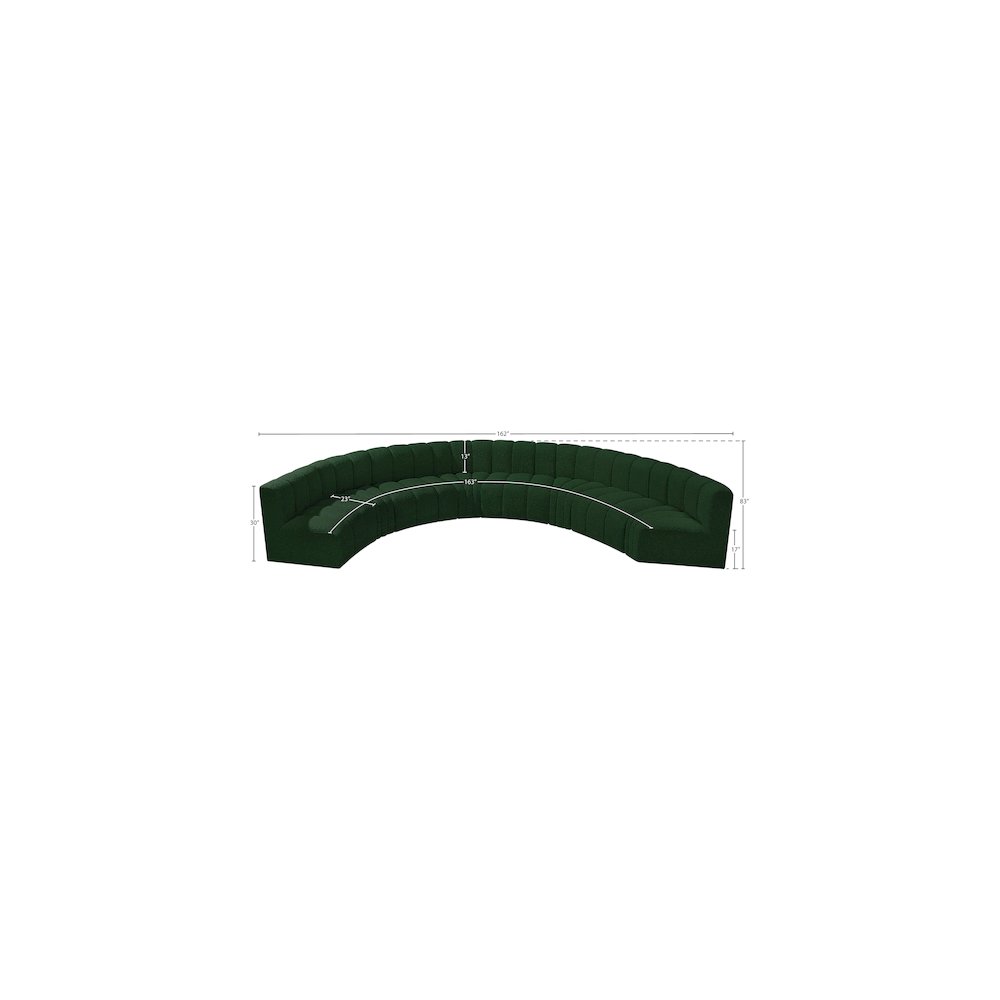 Arc Green Boucle Fabric Modular Sofa