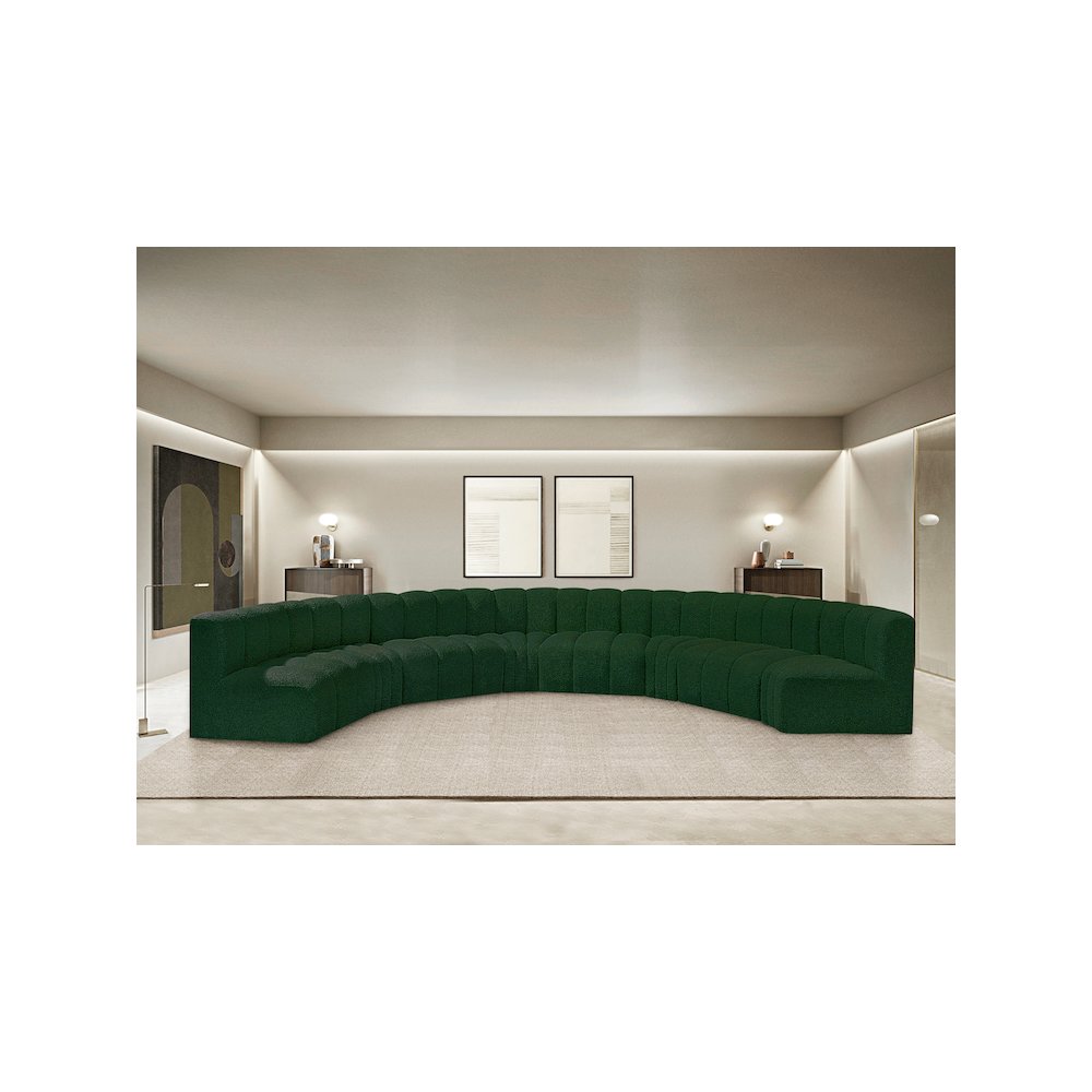 Arc Green Boucle Fabric Modular Sofa