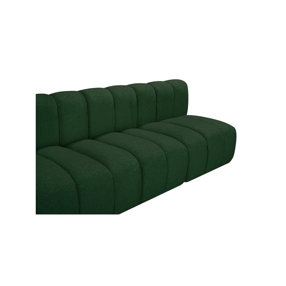 Arc Green Boucle Fabric Modular Sofa