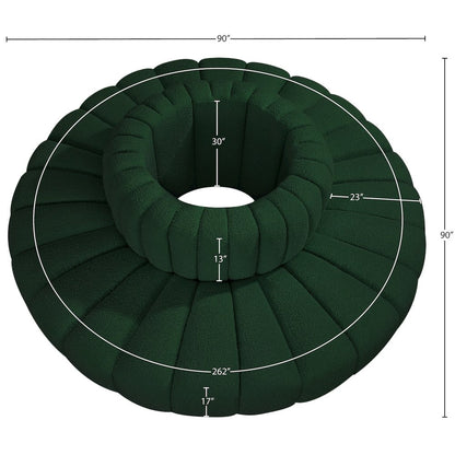 Arc Green Boucle Fabric Modular Sofa