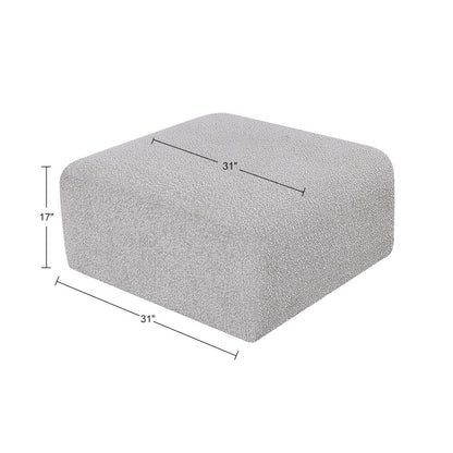 Arc Grey Boucle Fabric Ottoman