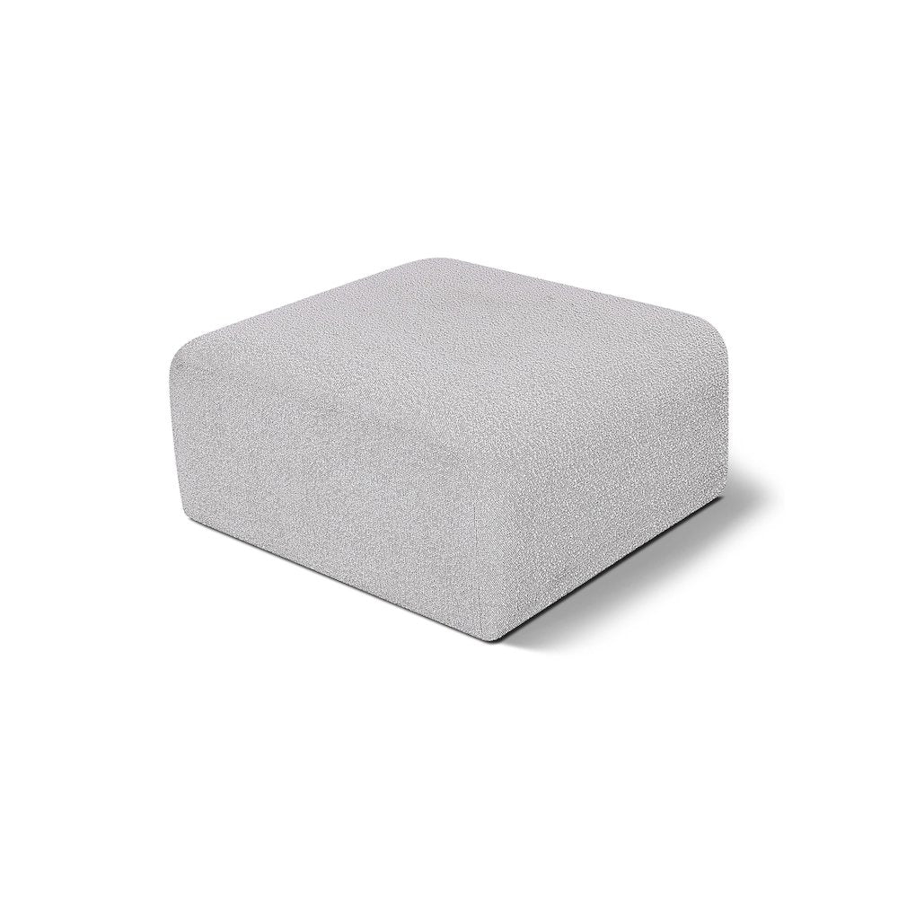 Arc Grey Boucle Fabric Ottoman