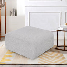 Arc Grey Boucle Fabric Ottoman