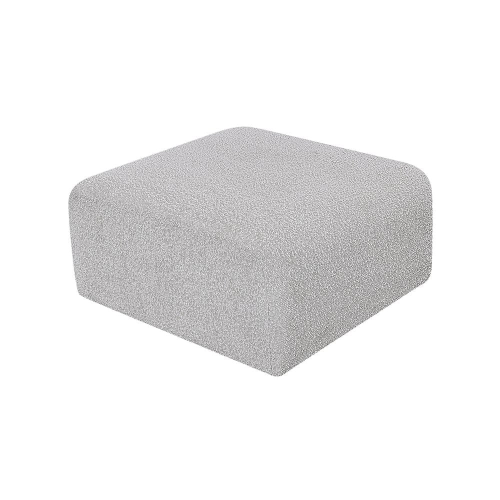 Arc Grey Boucle Fabric Ottoman