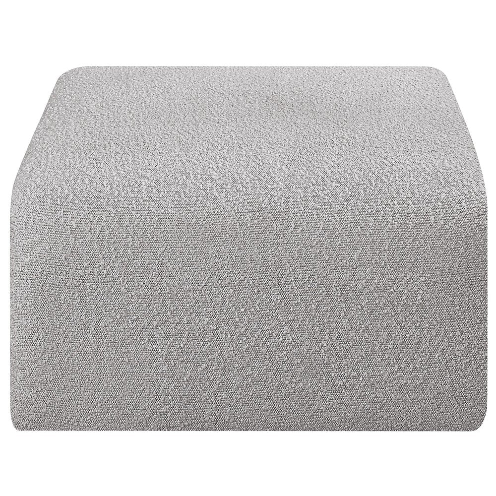 Arc Grey Boucle Fabric Ottoman