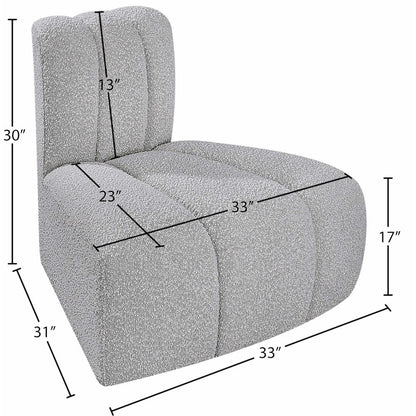 Arc Grey Boucle Fabric Reverse Corner