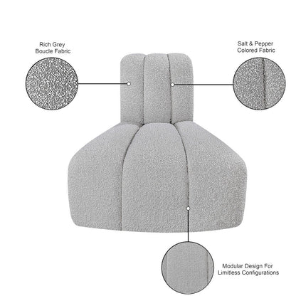 Arc Grey Boucle Fabric Reverse Corner