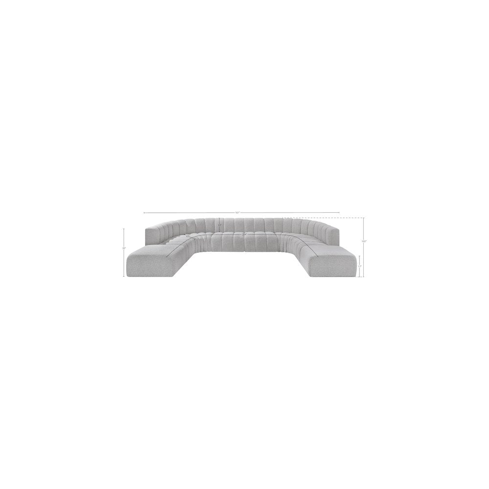 Arc Grey Boucle Fabric Modular Sofa