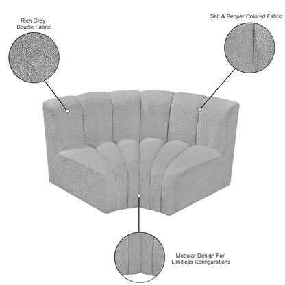 Arc Grey Boucle Fabric Modular Sofa