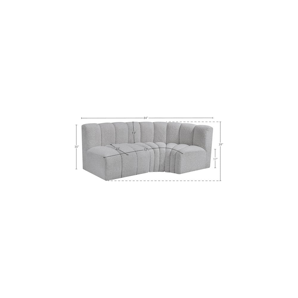 Arc Grey Boucle Fabric Modular Sofa