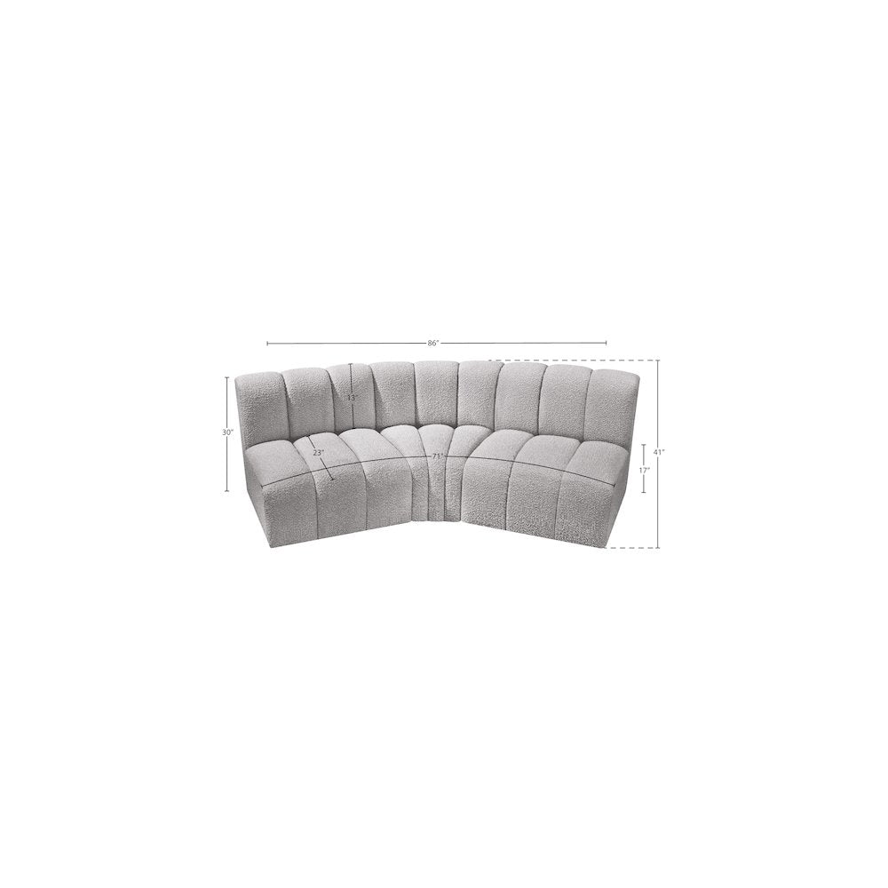 Arc Grey Boucle Fabric Modular Sofa