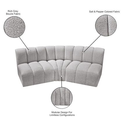Arc Grey Boucle Fabric Modular Sofa