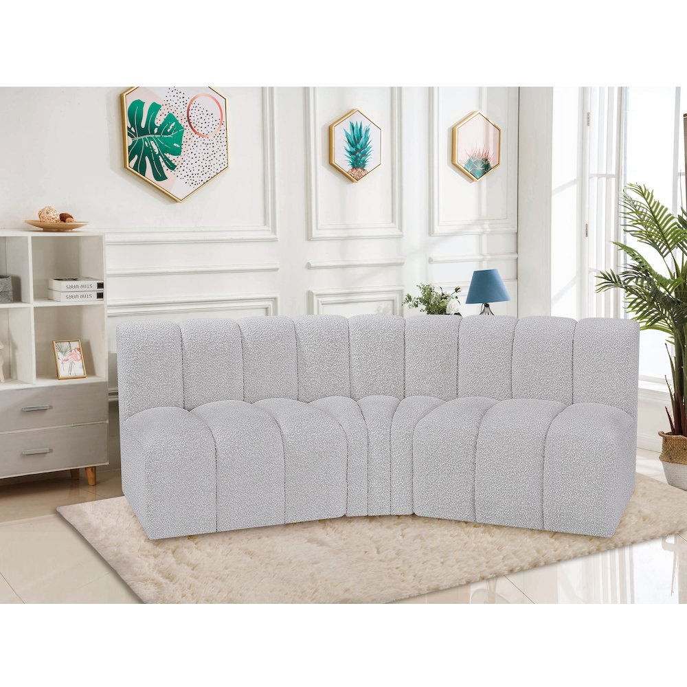 Arc Grey Boucle Fabric Modular Sofa