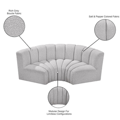 Arc Grey Boucle Fabric Modular Sofa