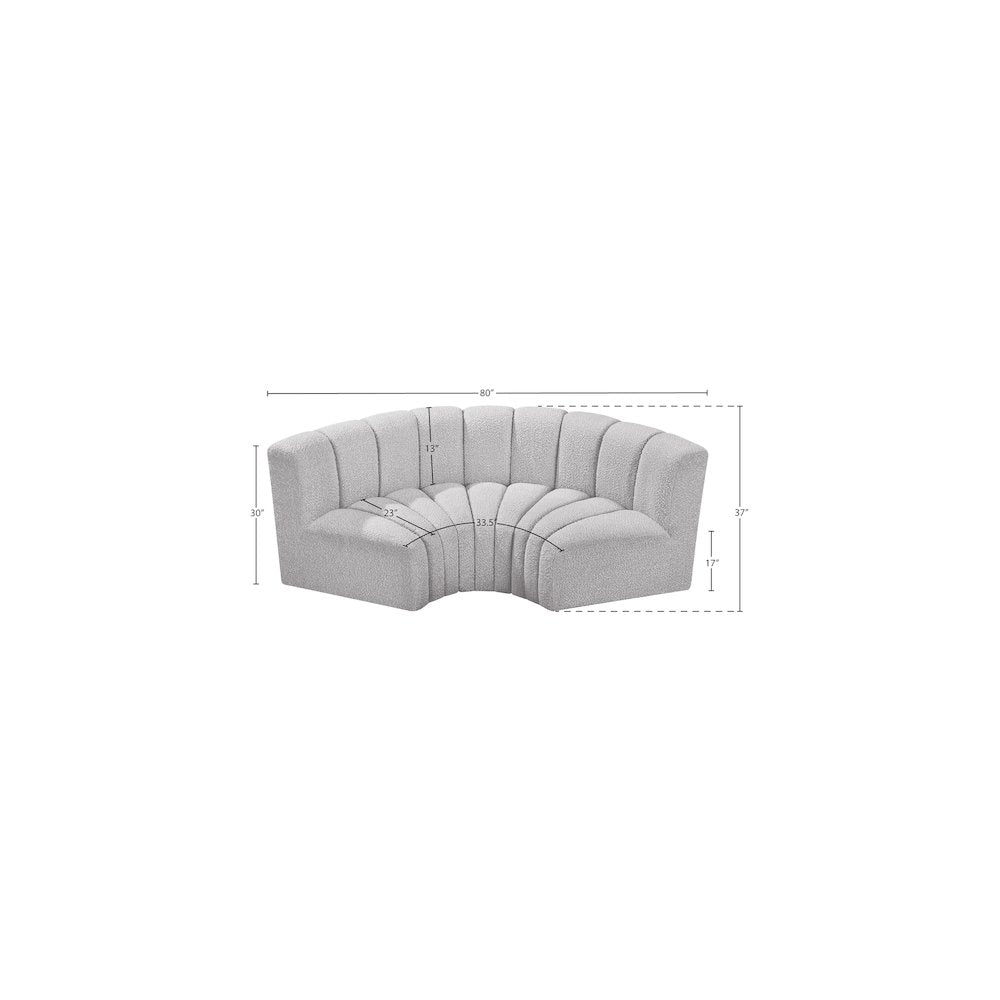 Arc Grey Boucle Fabric Modular Sofa
