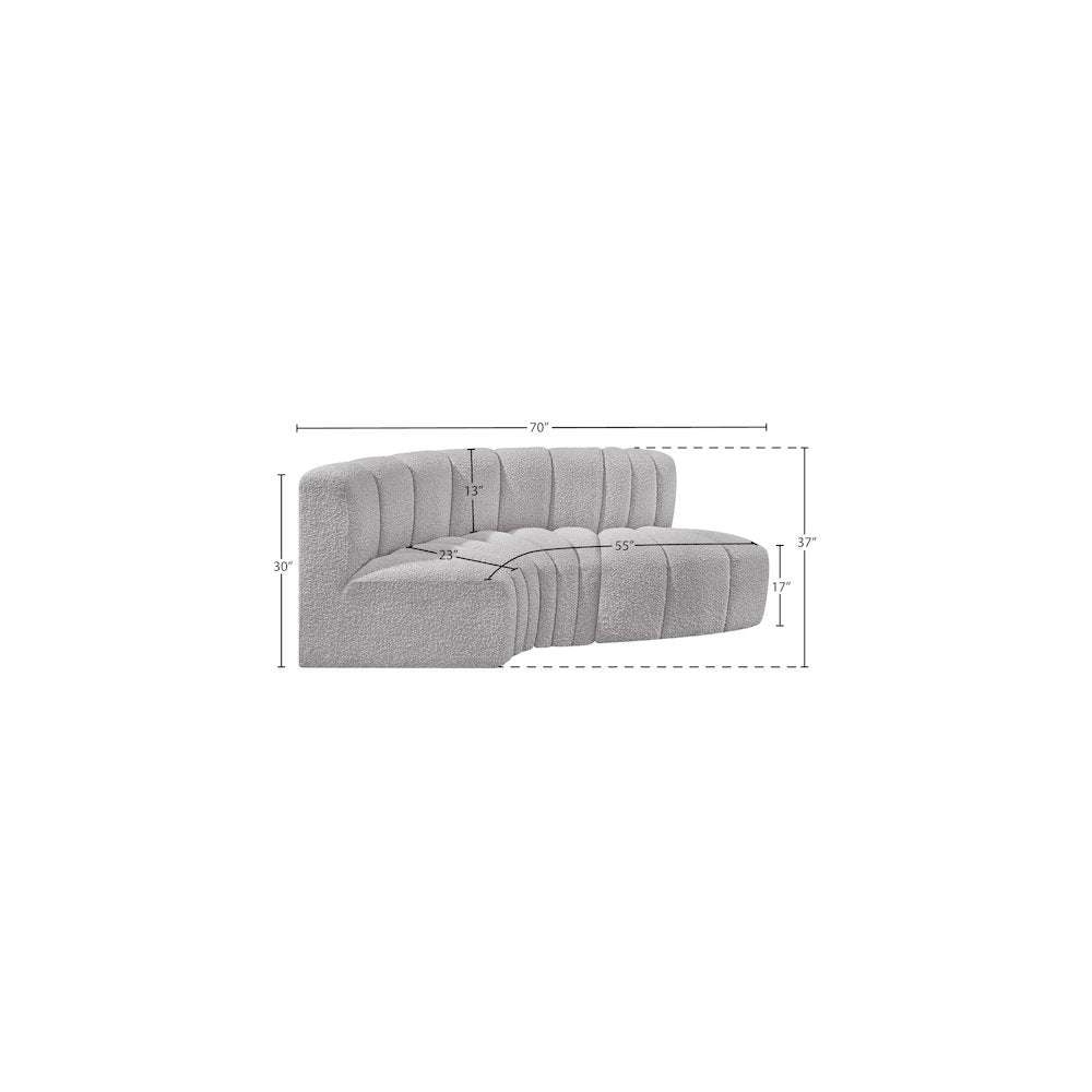 Arc Grey Boucle Fabric Modular Sofa