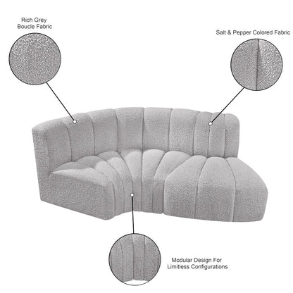 Arc Grey Boucle Fabric Modular Sofa