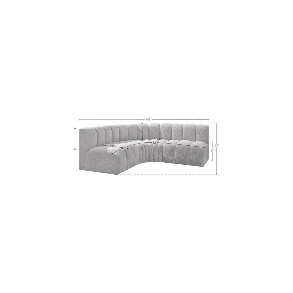 Arc Grey Boucle Fabric Modular Sofa