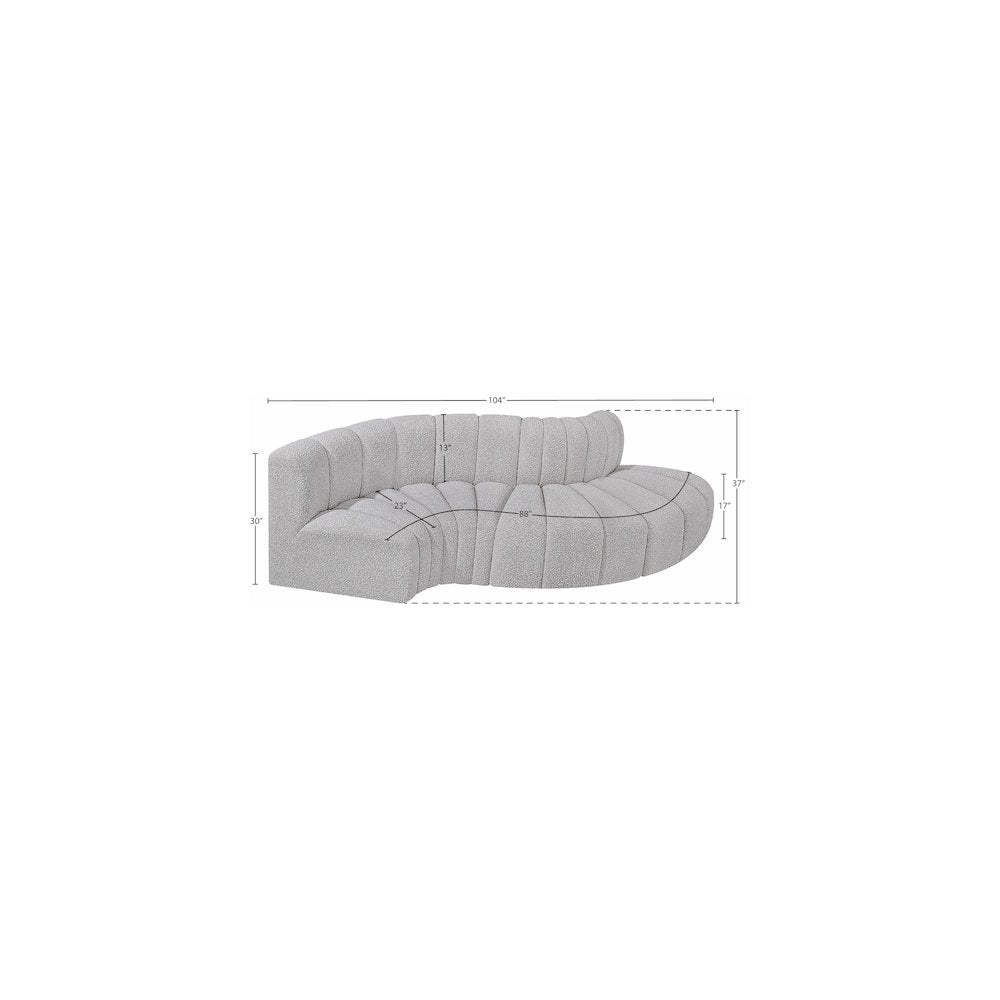 Arc Grey Boucle Fabric Modular Sofa