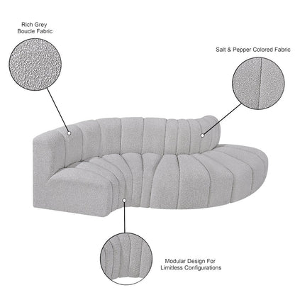 Arc Grey Boucle Fabric Modular Sofa
