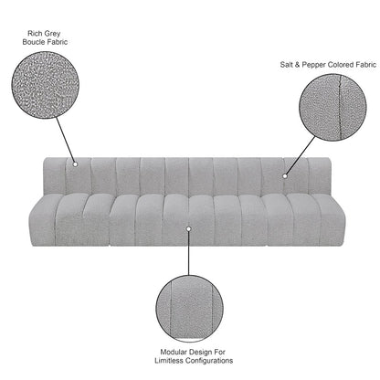 Arc Grey Boucle Fabric Modular Sofa