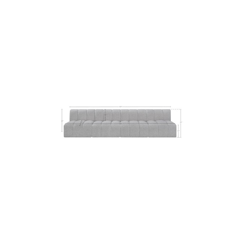 Arc Grey Boucle Fabric Modular Sofa