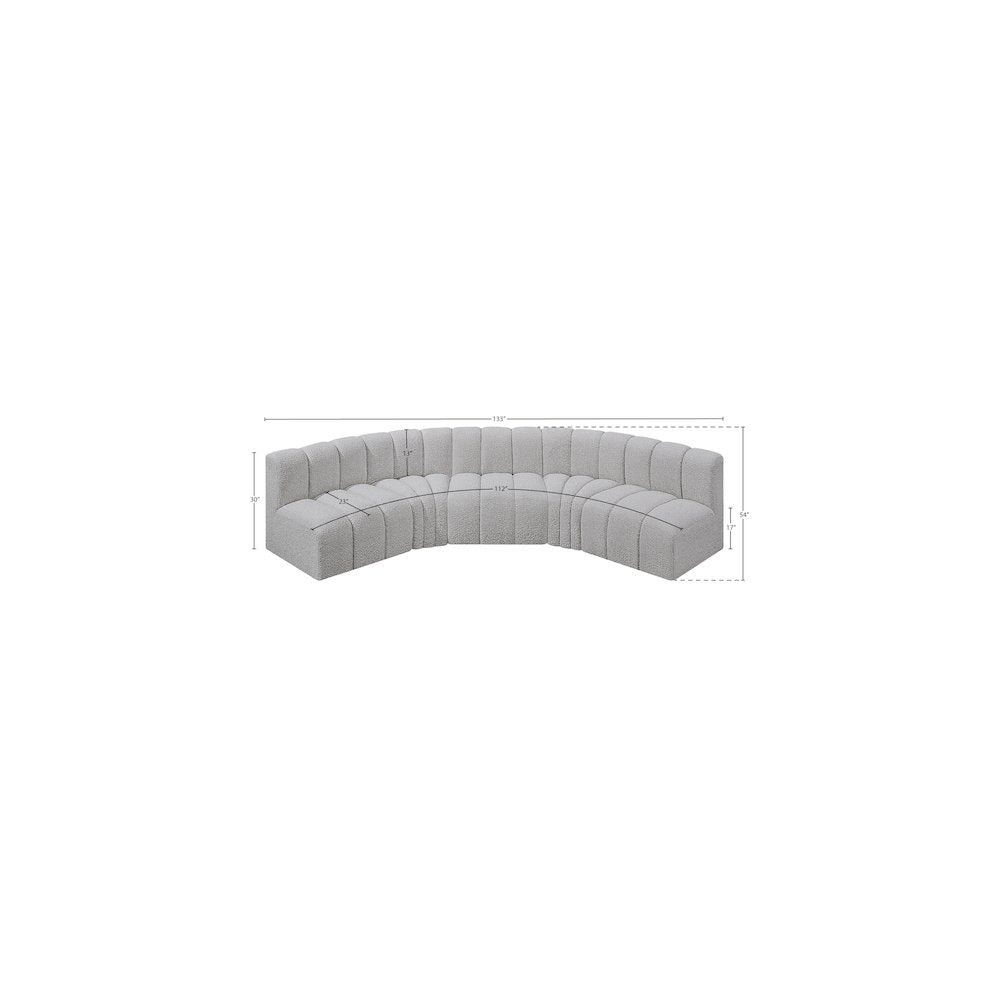 Arc Grey Boucle Fabric Modular Sofa