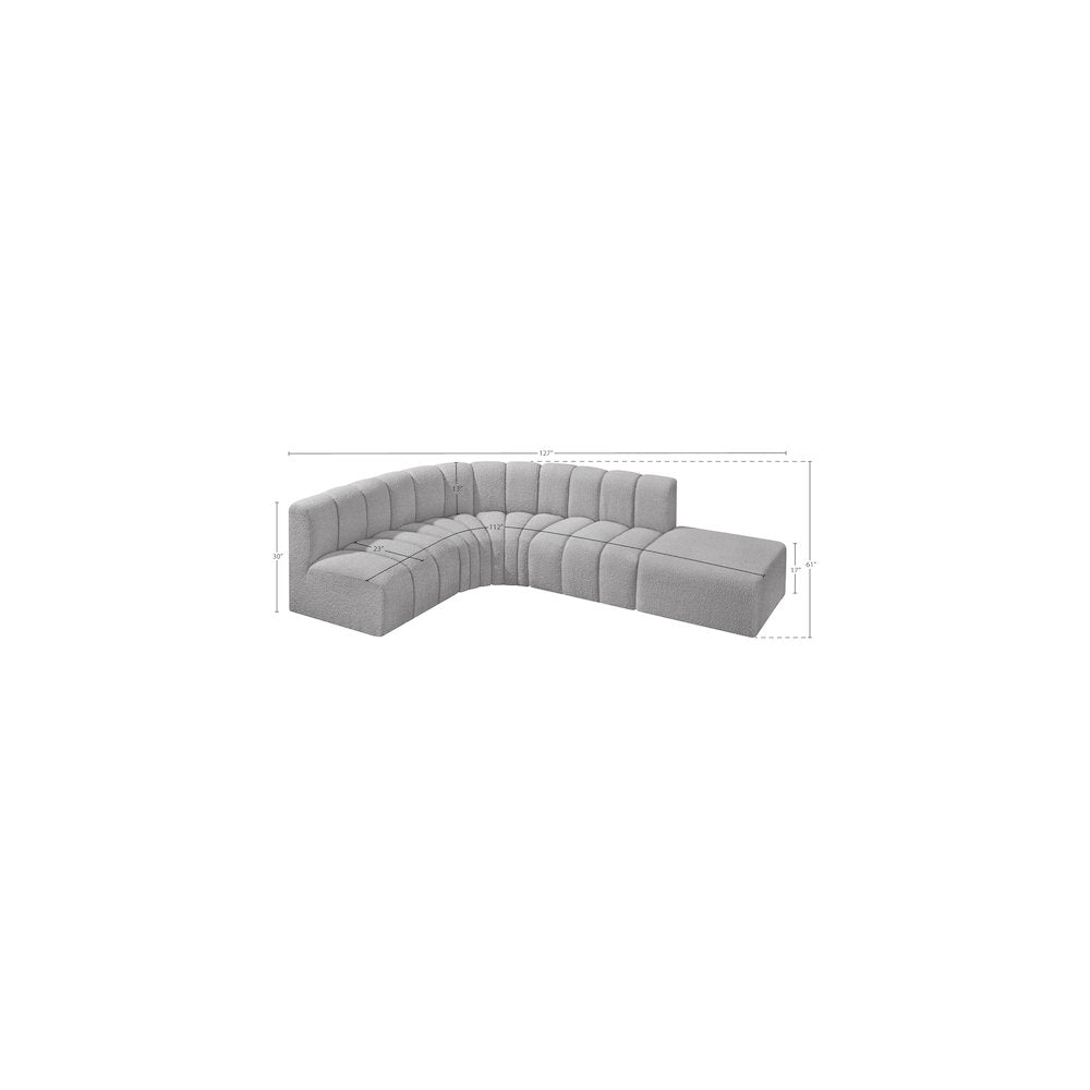 Arc Grey Boucle Fabric Modular Sofa