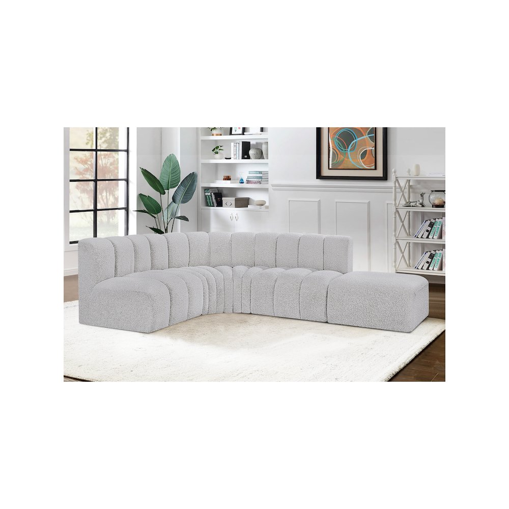 Arc Grey Boucle Fabric Modular Sofa