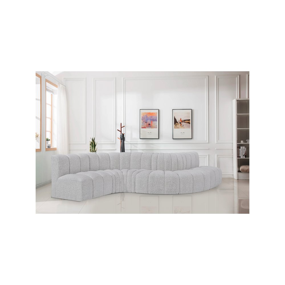 Arc Grey Boucle Fabric Modular Sofa