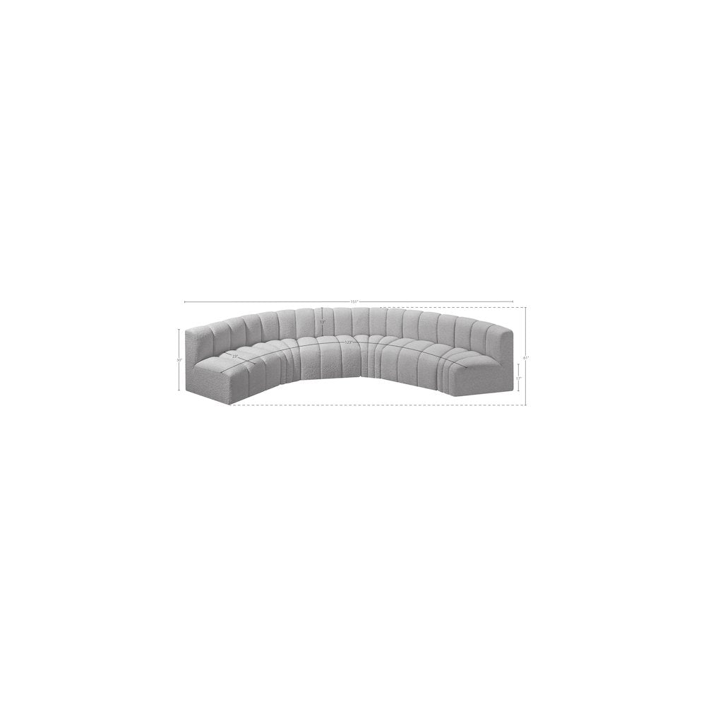 Arc Grey Boucle Fabric Modular Sofa