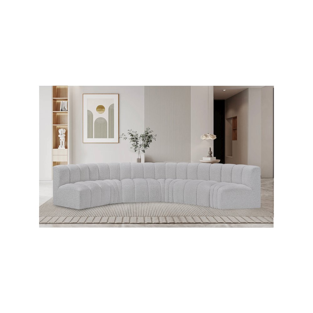 Arc Grey Boucle Fabric Modular Sofa