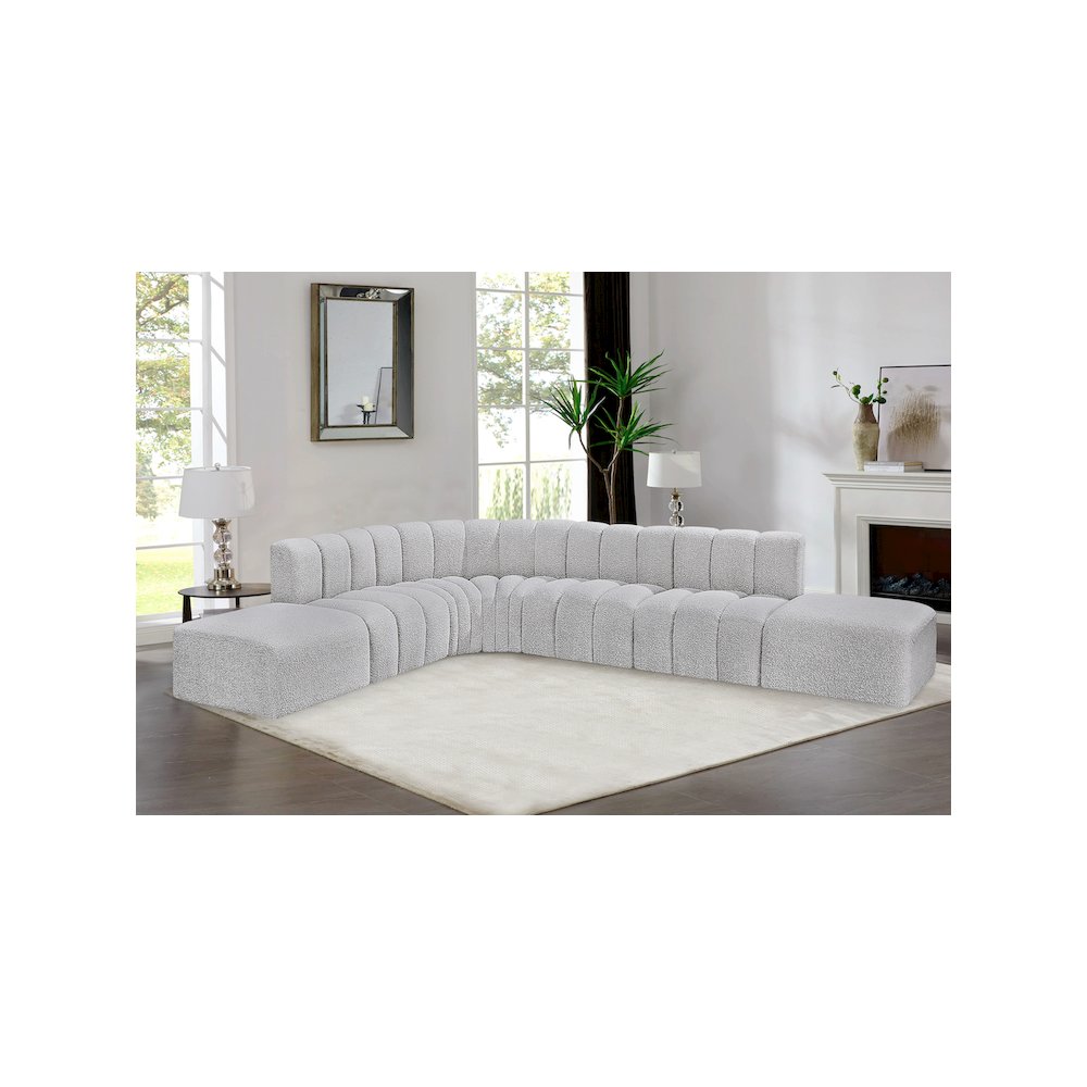 Arc Grey Boucle Fabric Modular Sofa