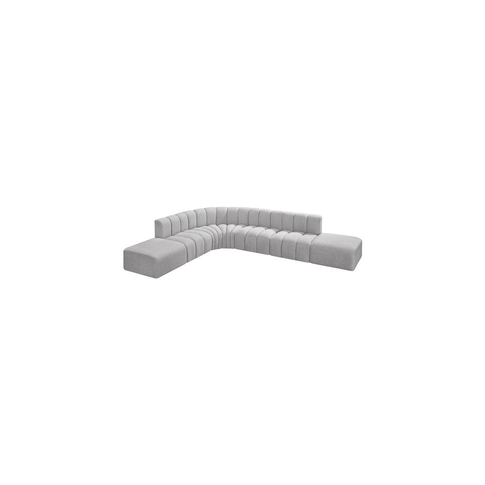 Arc Grey Boucle Fabric Modular Sofa
