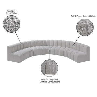 Arc Grey Boucle Fabric Modular Sofa