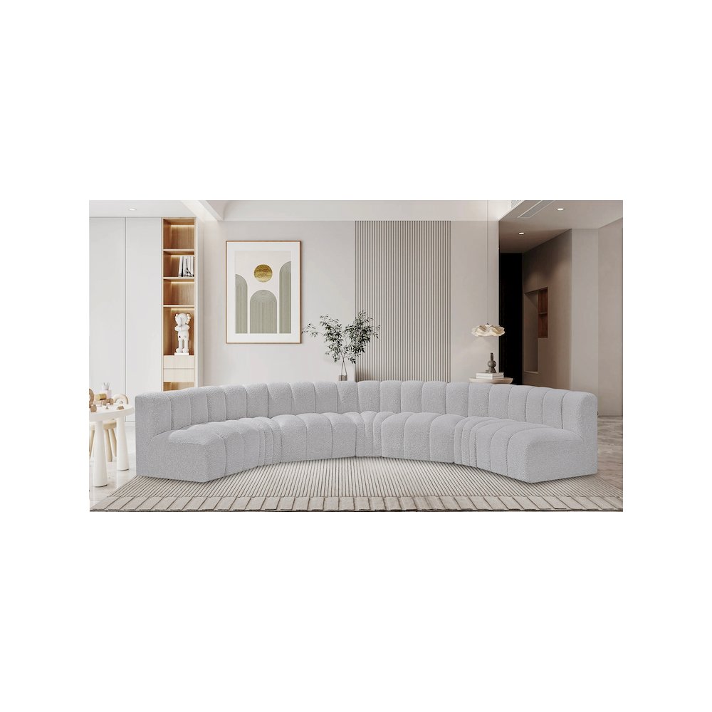 Arc Grey Boucle Fabric Modular Sofa