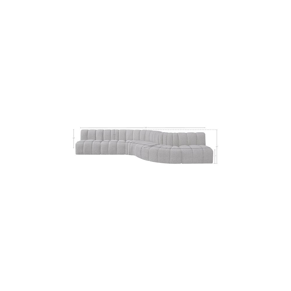 Arc Grey Boucle Fabric Modular Sofa