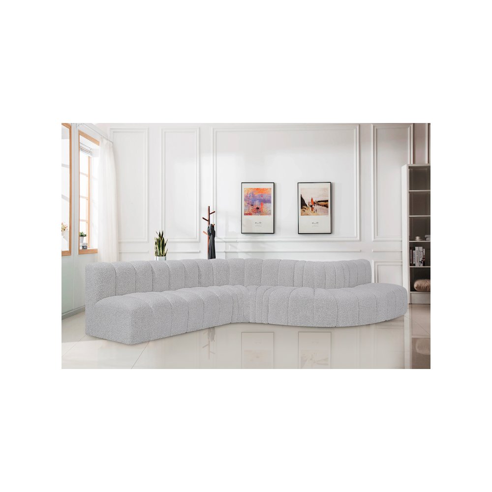 Arc Grey Boucle Fabric Modular Sofa