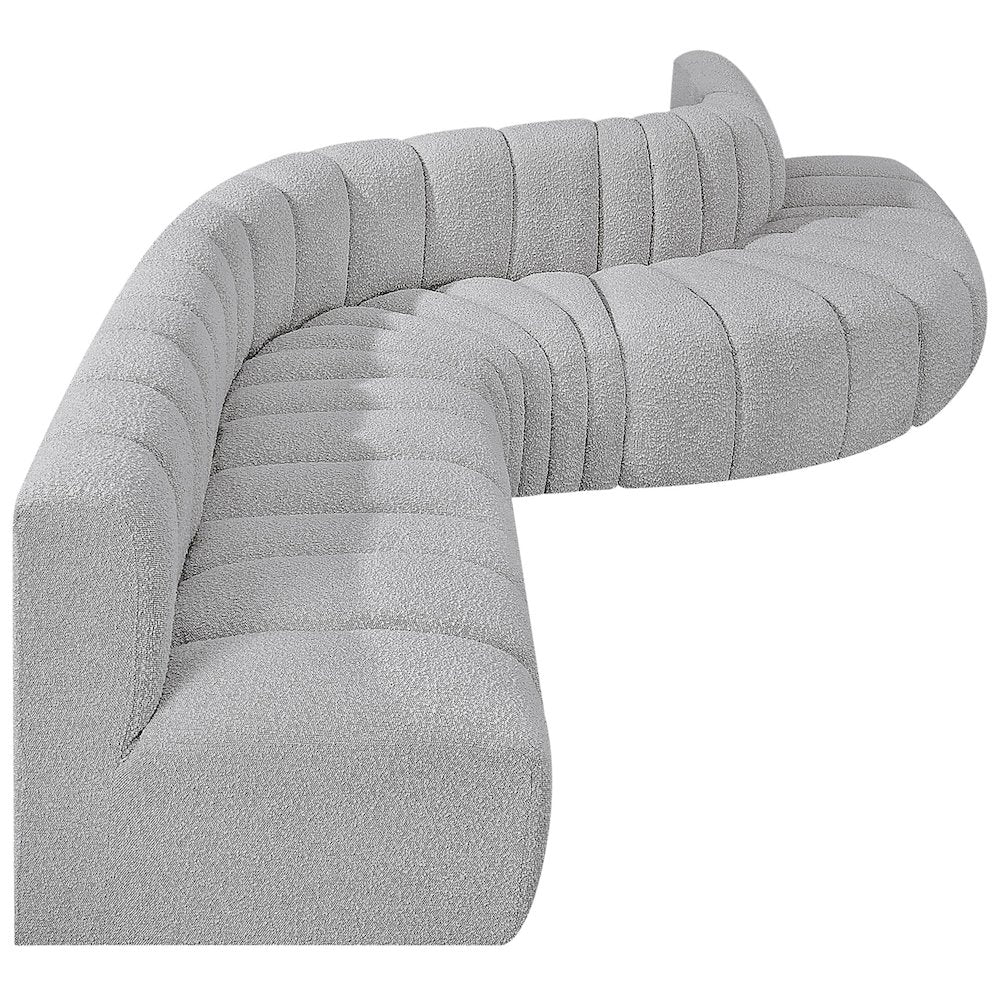 Arc Grey Boucle Fabric Modular Sofa