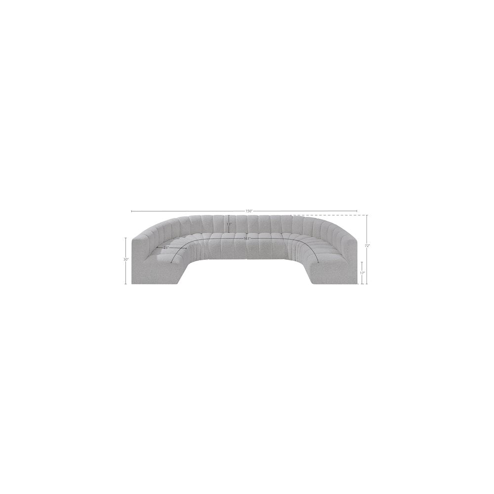 Arc Grey Boucle Fabric Modular Sofa