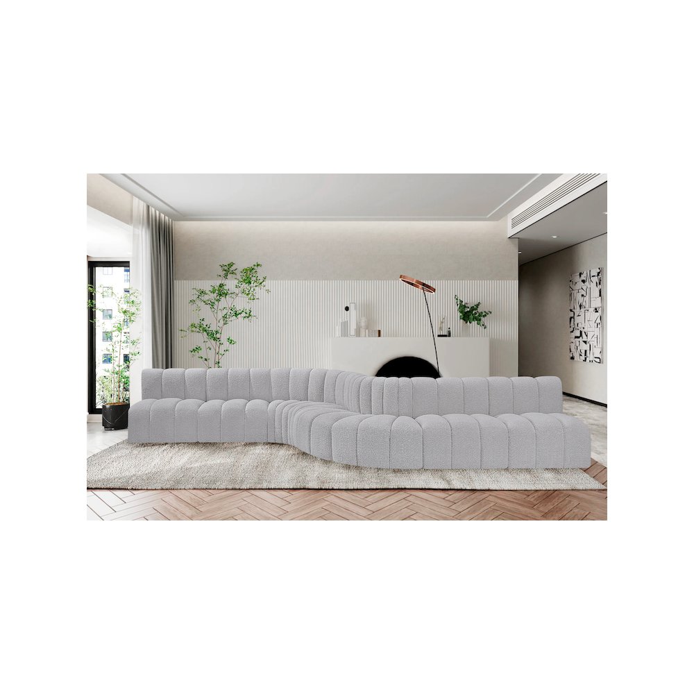 Arc Grey Boucle Fabric Modular Sofa