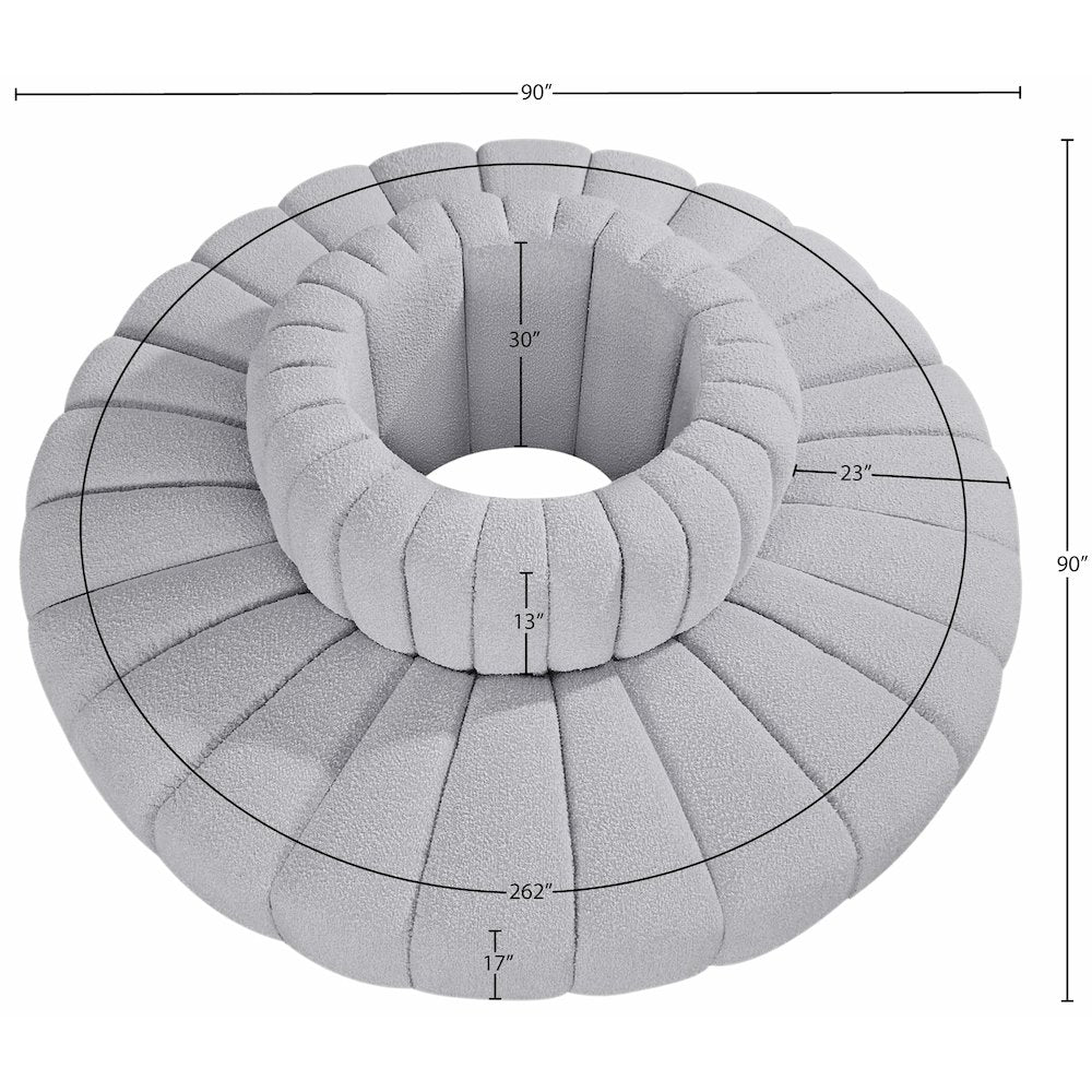Arc Grey Boucle Fabric Modular Sofa