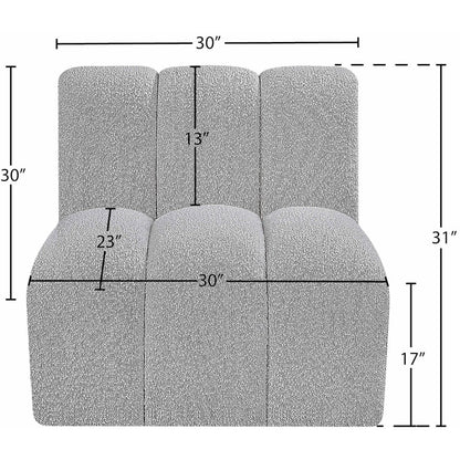 Arc Grey Boucle Fabric Straight Chair