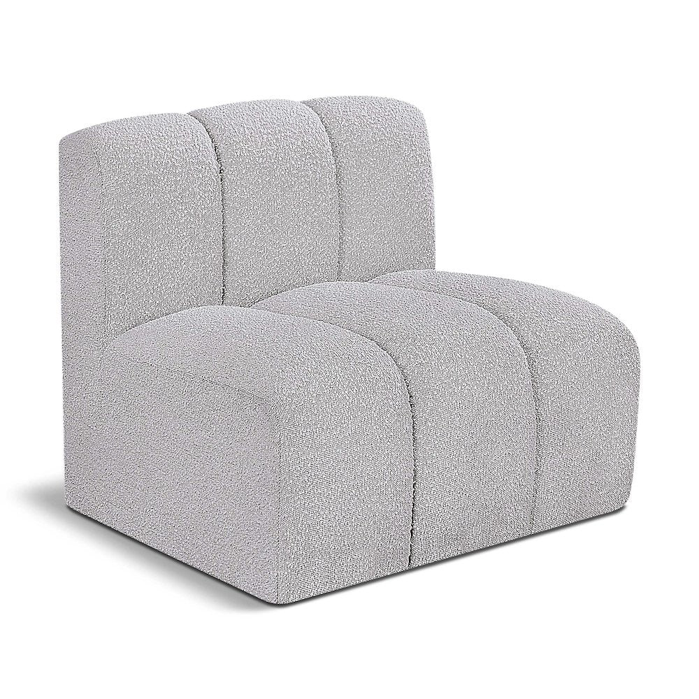Arc Grey Boucle Fabric Straight Chair