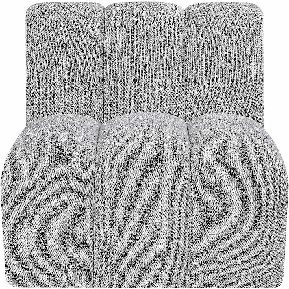 Arc Grey Boucle Fabric Straight Chair