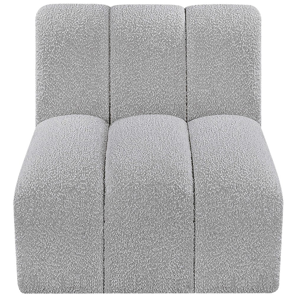 Arc Grey Boucle Fabric Straight Chair