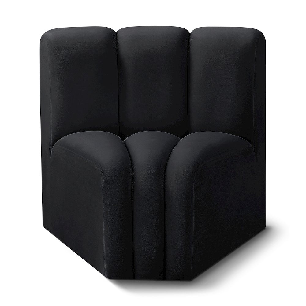Arc Black Velvet Curved Corner